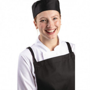 Calot de Cuisine Noir en Polycoton - Taille XL 63,5 cm - Whites Chefs Clothing - Fourniresto