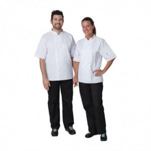 Keittiöpaita unisex valkoinen lyhythihainen Vegas - Koko M - Whites Chefs Clothing - Fourniresto