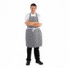 Esiliina ruutukuvioilla musta ja valkoinen 970 x 710 mm - Whites Chefs Clothing - Fourniresto