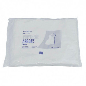 Disposable White Polyethylene Apron - Pack of 100 - FourniResto - Fourniresto