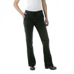 Pantalon De Cuisine Femme Noir Executive - Taille Xl - Chef Works - Fourniresto