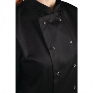 Svart unisex kortärmad kockjacka Vegas - Storlek S - Whites Chefs Clothing - Fourniresto