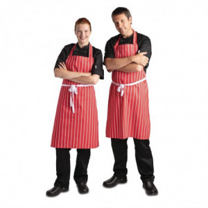 Esiliina, raitainen punainen ja valkoinen 710 x 970 mm - Whites Chefs Clothing - Fourniresto