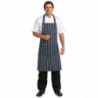 Tablier Bavette Avec Poche Rayé Marine Et Blanc 965 X 710 Mm - Whites Chefs Clothing - Fourniresto