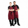 Bib Apron Bordeaux in Polycotton 710 x 970 mm - Whites Chefs Clothing - Fourniresto