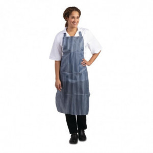 Förkläde med vattenavvisande randigt blått och vitt 1016 x 711 mm - Whites Chefs Clothing - Fourniresto