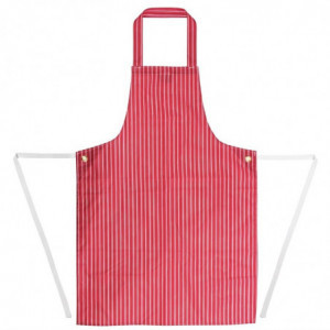 Förkläde med vattenavvisande randigt rött och vitt 1016 x 711 mm - Whites Chefs Clothing - Fourniresto
