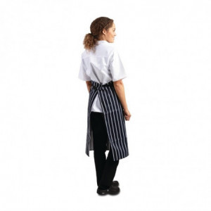Förkläde i randigt blått och vitt 760 x 920 mm - Whites Chefs Clothing - Fourniresto