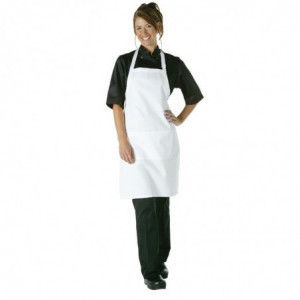 Förkläde med fickor och justerbar nackrem i vitt - Chef Works - Fourniresto