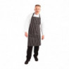 Tablier De Cuisine Rayé Noir Et Blanc 760 X 970 Mm - Whites Chefs Clothing - Fourniresto