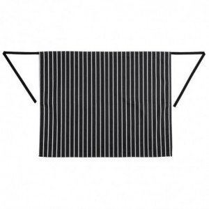 White and Black Striped Kitchen Apron 760 x 970 mm - Whites Chefs Clothing - Fourniresto