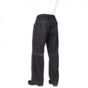 Pantalon De Cuisine Mixte Baggy Noir - Taille L - Chef Works - Fourniresto