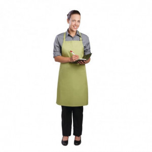 Förkläde med justerbar nackrem och dubbla fickor Limegrön 610 x 860 mm - Chef Works - Fourniresto