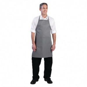 Förkläde med justerbar nackrem och dubbla fickor Grå 610 x 860 mm - Chef Works - Fourniresto