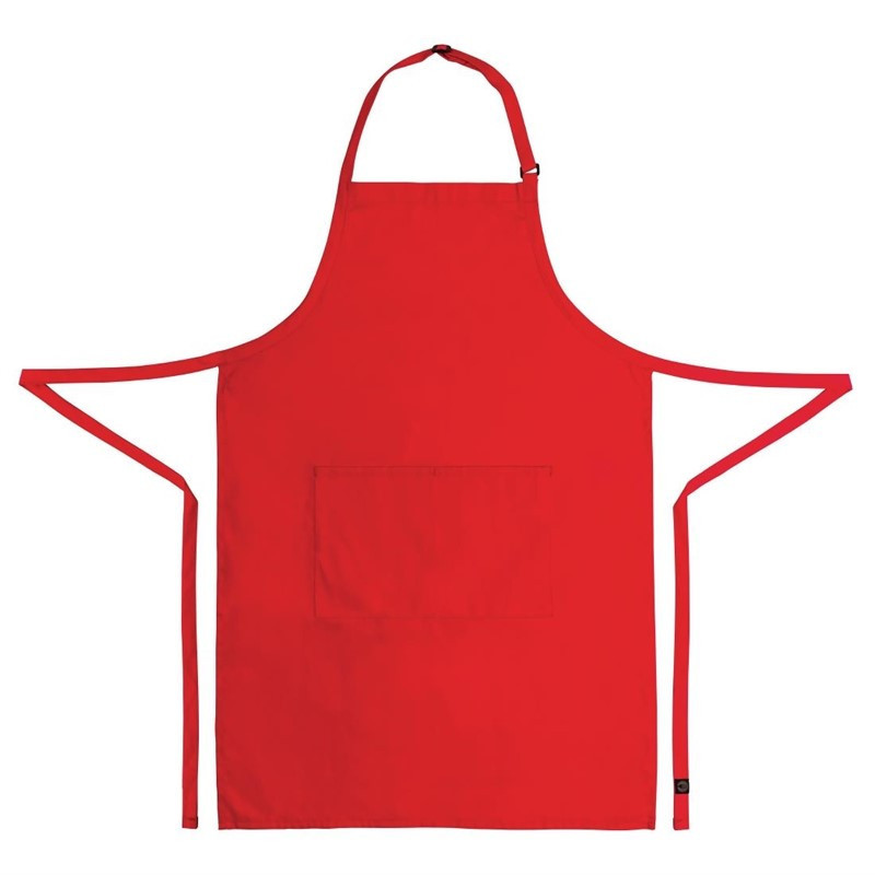 Förkläde med justerbar nackrem och dubbla fickor i rött 610 x 860 mm - Chef Works - Fourniresto