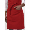 Esiliina kaulanauhalla, säädettävä ja kaksinkertainen tasku punainen 610 x 860 mm - Chef Works - Fourniresto