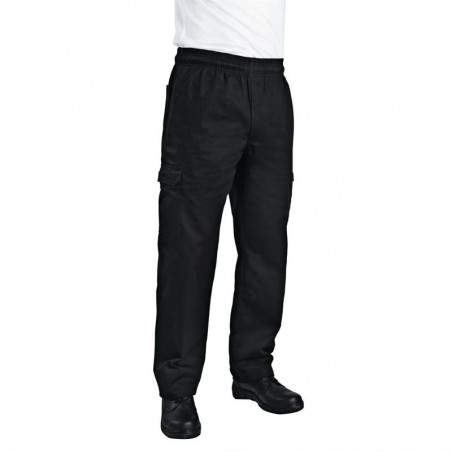 Pantalon de Cuisine Mixte Fit Cargo Noir - Taille M - Chef Works - Fourniresto