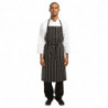 Förkläde Bib Vävt Premium med svarta och vita ränder - Chef Works - Fourniresto