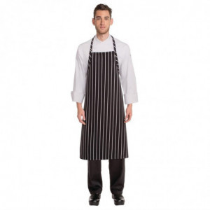Förkläde Bib Vävt Premium med svarta och vita ränder - Chef Works - Fourniresto