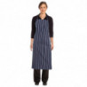 Premium Woven Bib Apron with Navy Blue and White Stripes - Chef Works - Fourniresto