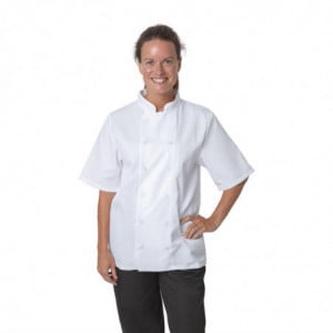 Valkoinen lyhythihainen keittiötakki Boston - Koko XS - Whites Chefs Clothing - Fourniresto