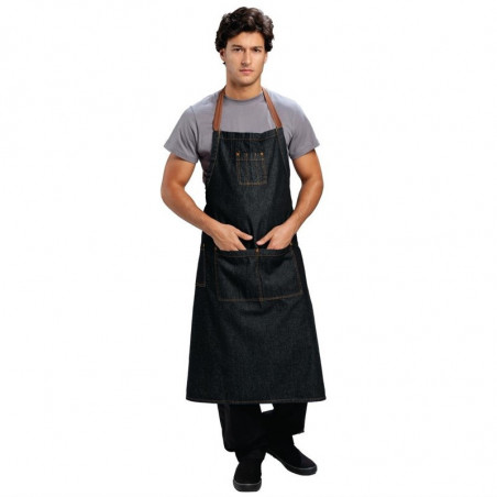 Black Urban Memphis Bib Apron 890 x 1005 mm - Chef Works - Fourniresto