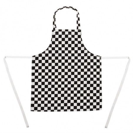 Fickförkläde i svartvitt rutigt för barn - Whites Chefs Clothing - Fourniresto
