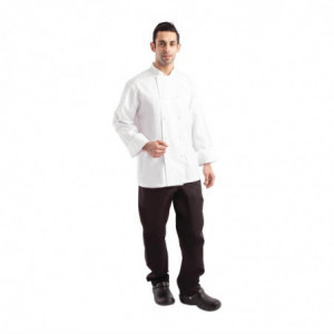 White Unisex Long Sleeve Calgary Kitchen Jacket - Size S - Chef Works - Fourniresto