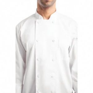 White Unisex Long Sleeve Calgary Kitchen Jacket - Size XL - Chef Works - Fourniresto