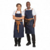 Tarjoilijan sininen denim-esiliina 1000 x 700 mm, puuvillavyö - Whites Chefs Clothing - Fourniresto