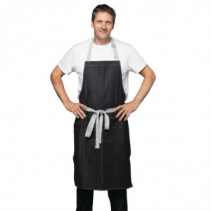 Fickförkläde Bavette Denim Svart Southside i Polybomull 700 x 1000 mm - Whites Chefs Clothing - Fourniresto