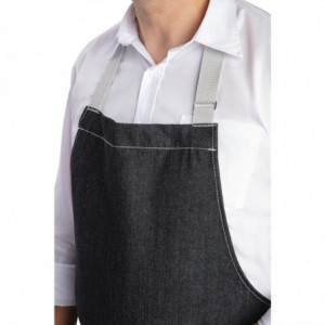 Fickförkläde Bavette Denim Svart Southside i Polybomull 700 x 1000 mm - Whites Chefs Clothing - Fourniresto