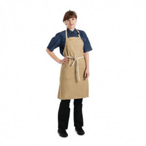 Beige Urban Dorset Cotton Bib Apron 762 x 863 mm - Chef Works - Fourniresto