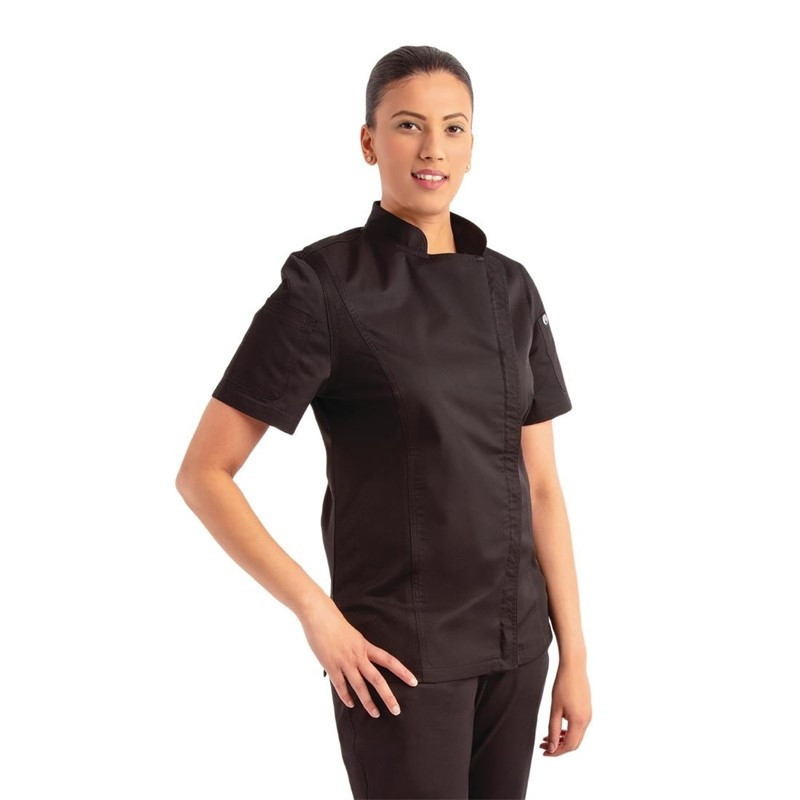 Black Zippered Kitchen Jacket for Women Springfield - Size XL - Chef Works - Fourniresto