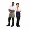 Kort servitörsförkläde i marinblått polybomull 373 x 750 mm - Whites Chefs Clothing - Fourniresto