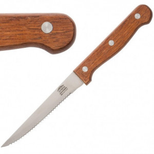 Köttkniv med trähandtag och tandad klinga 215 mm - 12-pack - Olympia - Fourniresto