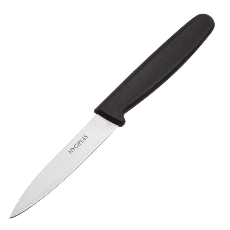 Kniv med rak svart klinga 7,5 cm - Hygiplas - Fourniresto