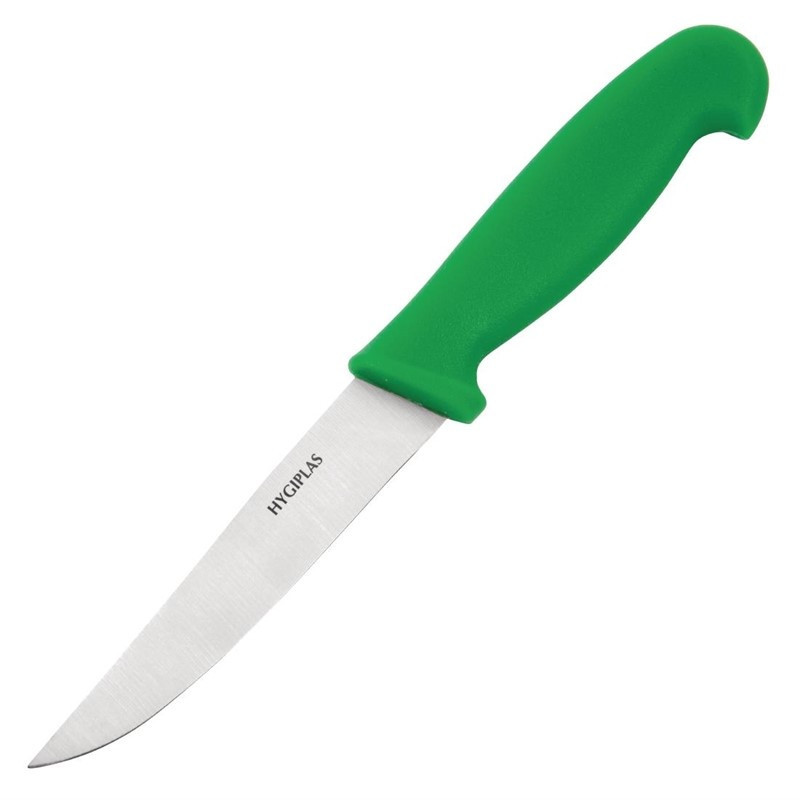 Grönsakskniv med grön 10 cm blad - Hygiplas - Fourniresto
