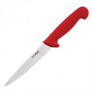 Kniv med rött filéblad 15 cm - Hygiplas - Fourniresto