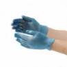 Food Gloves in Powdered Blue Vinyl Size S - Pack of 100 - Vogue - Fourniresto