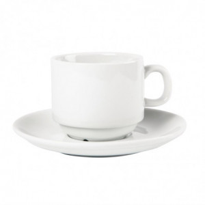 Staplingsbar Vit Tekopp Whiteware 200 ml Ø 80 mm - Set om 12 - Olympia - Fourniresto