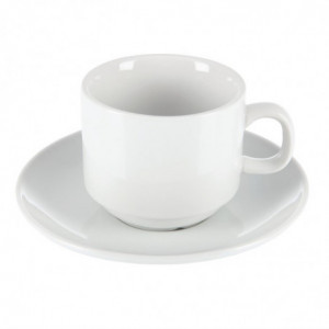 Staplingsbar Vit Tekopp Whiteware 200 ml Ø 80 mm - Set om 12 - Olympia - Fourniresto