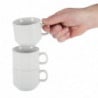 Tasse Empilable Blanche Whiteware 200 Ml Ø 80 Mm - Lot De 12 - Olympia - Fourniresto