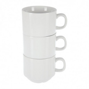 Staplingsbar Vit Tekopp Whiteware 200 ml Ø 80 mm - Set om 12 - Olympia - Fourniresto