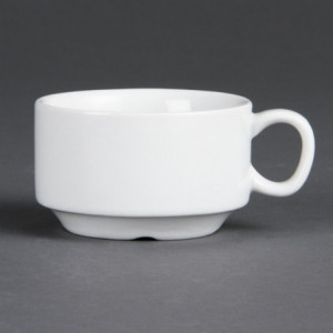 Vit stapelbar espressokopp 85 ml Ø 80 mm - Set om 12 - Olympia - Fourniresto