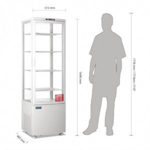 Vitrine Kyldisk Positiv Vit Böjd Dörr 235 L - Polar