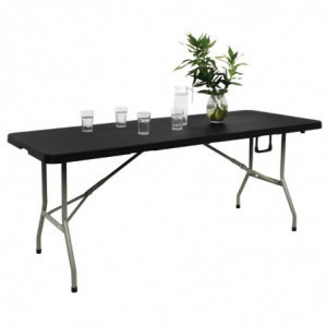 Hopfällbart svart bord i mitten 180 cm - Bolero - Fourniresto