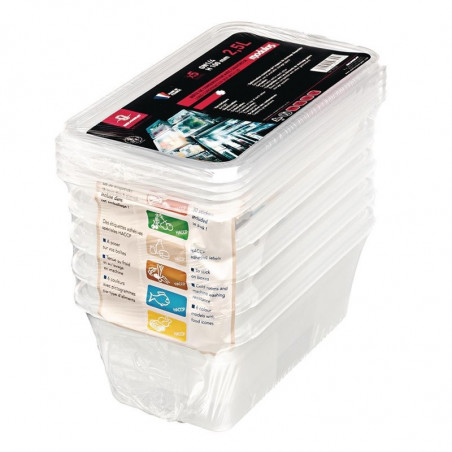 GN 1/4 Heavy Duty Storage Box 3.5 L - Set of 5 - Bourgeat - Fourniresto