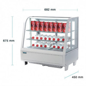 Valkoinen Jääkaappivitriini - 2 Hyllyä - 100 L - Polar