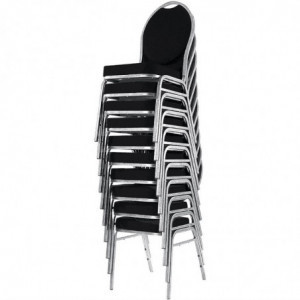 Musta juhlapöydän tuoli soikealla selkänojalla - 4 kpl - Bolero - Fourniresto